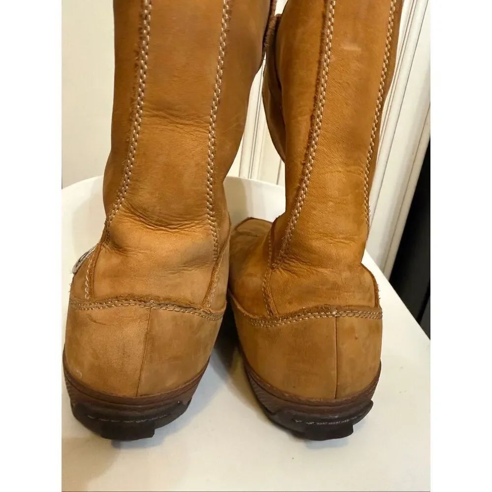Timberland Women's Mukluk Thermolite Leather Pull On Waterproof Snow Boots Tan 8 - Picture 6 of 14